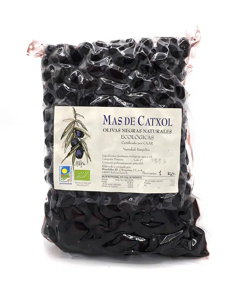 ACEITUNA NEGRA ECOLÓGICA (1 kg) Mas de catxol