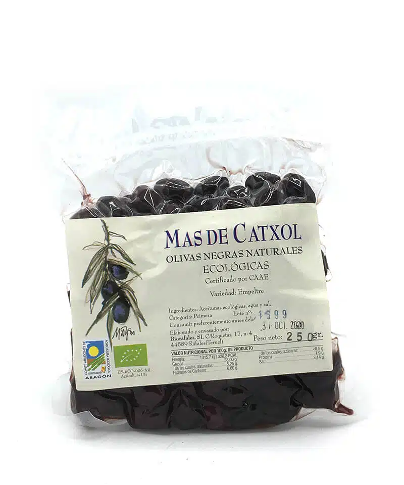 ACEITUNA NEGRA ECOLÓGICA (250 g) Mas de Catxol